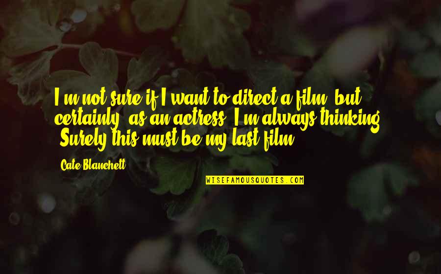 Wilderness From Into The Wild Quotes By Cate Blanchett: I'm not sure if I want to direct