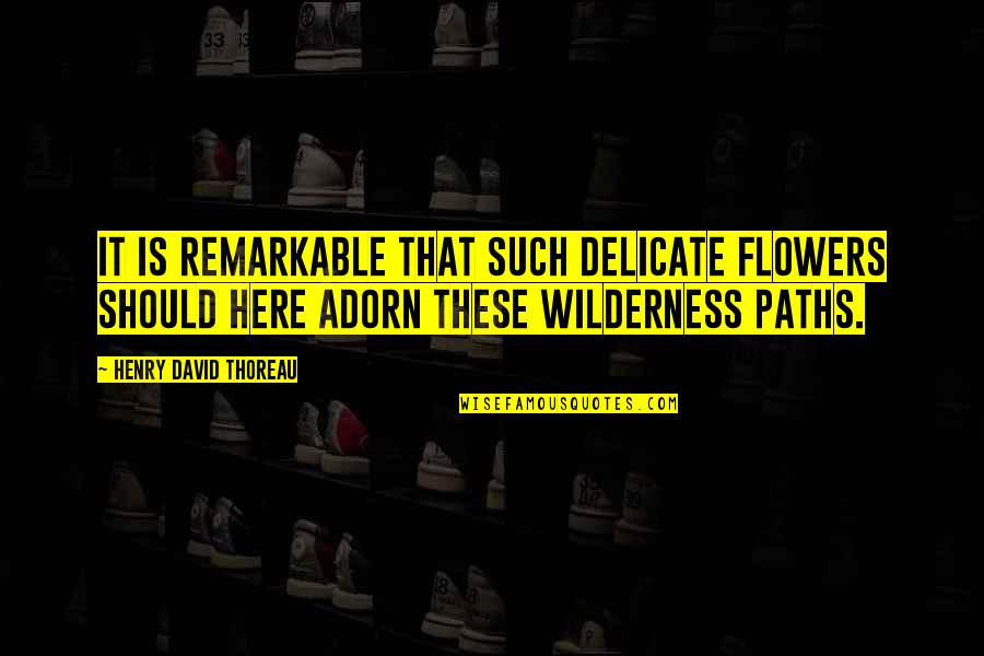 Wilderness Thoreau Quotes By Henry David Thoreau: It is remarkable that such delicate flowers should
