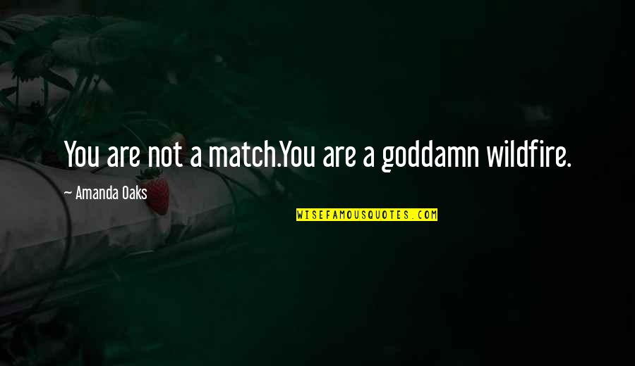 Wildfire Quotes By Amanda Oaks: You are not a match.You are a goddamn