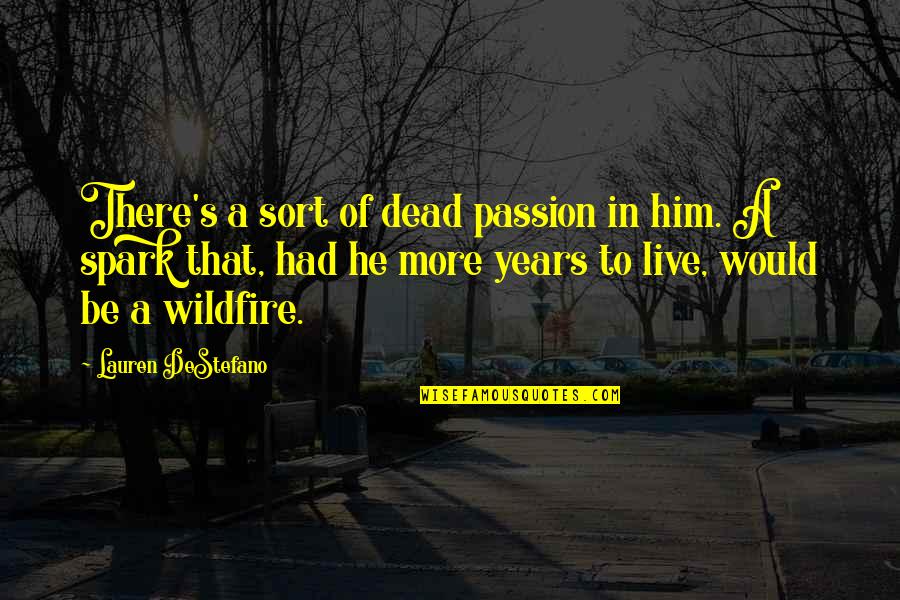 Wildfire Quotes By Lauren DeStefano: There's a sort of dead passion in him.