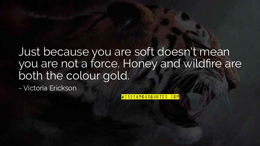 Wildfire Quotes By Victoria Erickson: Just because you are soft doesn't mean you