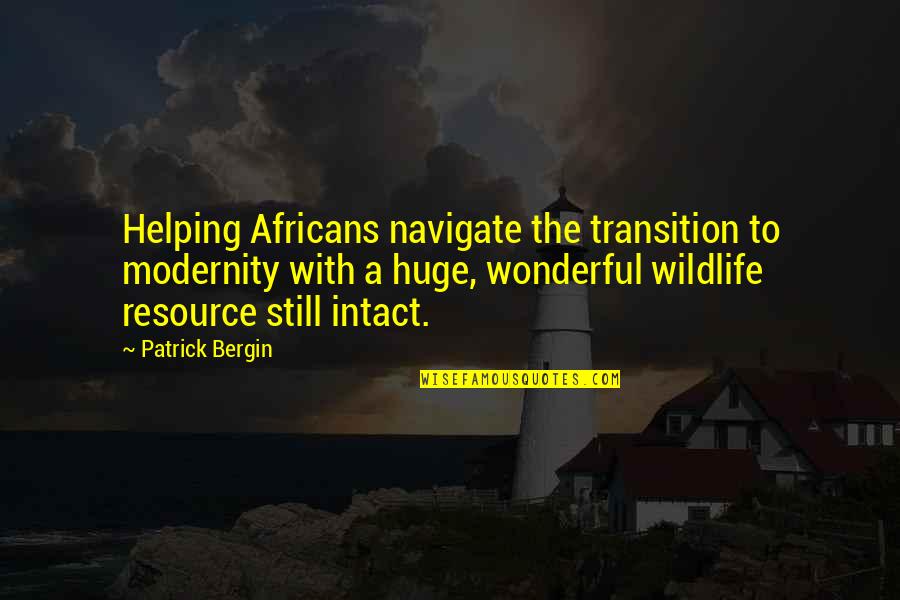 Wildlife Quotes By Patrick Bergin: Helping Africans navigate the transition to modernity with