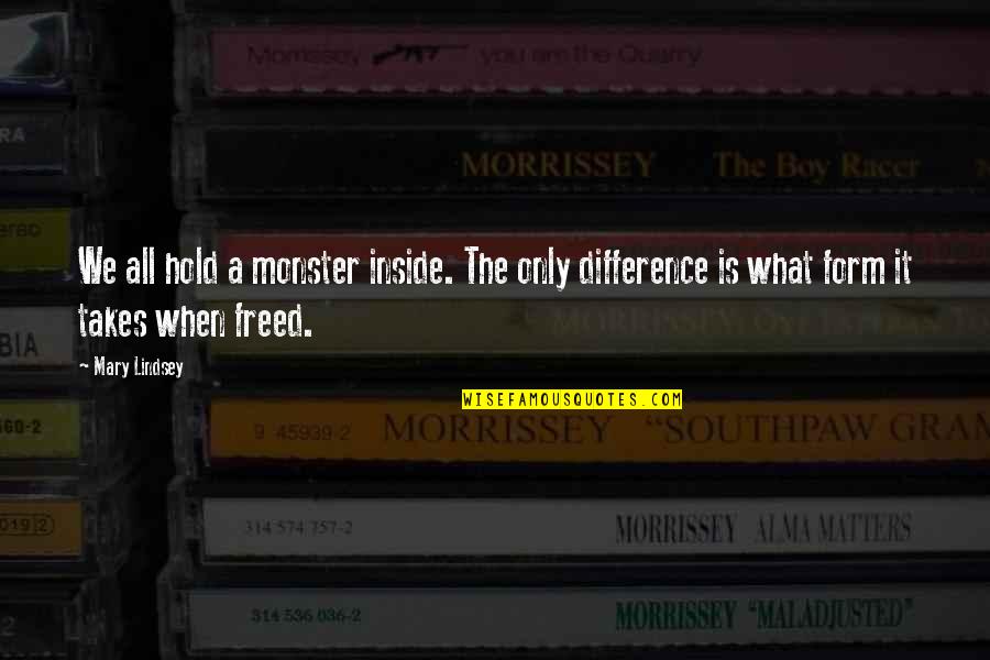Wildy Quotes By Mary Lindsey: We all hold a monster inside. The only