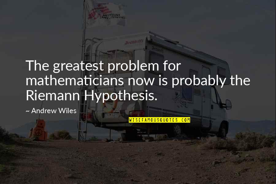 Wiles Quotes By Andrew Wiles: The greatest problem for mathematicians now is probably
