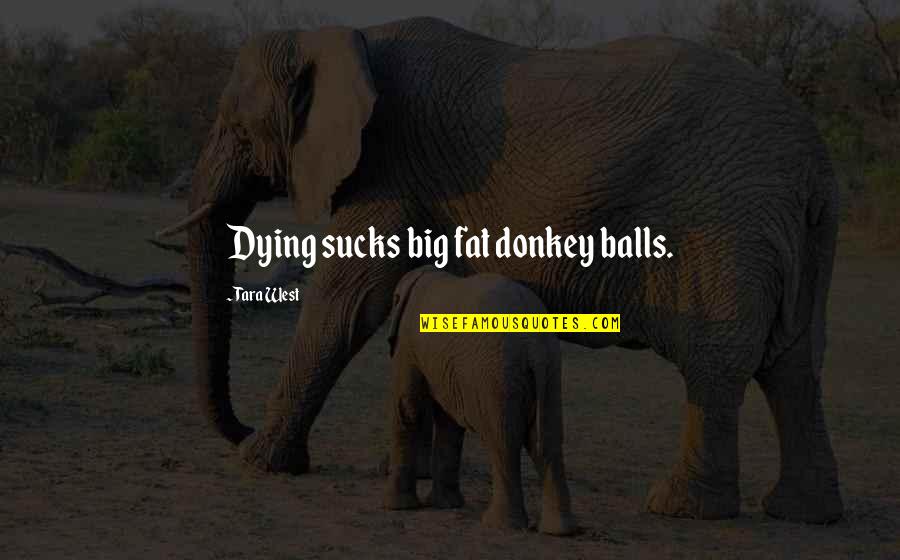 Wilfrid Noyce Quotes By Tara West: Dying sucks big fat donkey balls. Wilfrid Noyce Quotes By Tara West: Dying sucks big fat donkey balls.