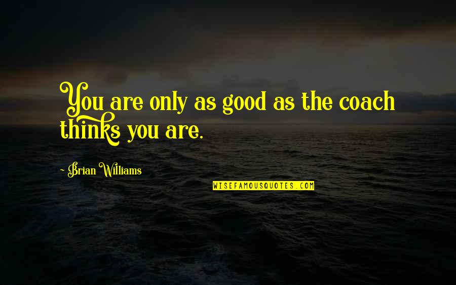 Wilhelm Stekel Quotes By Brian Williams: You are only as good as the coach