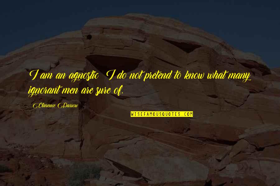 Wilhoite Roofing Quotes By Clarence Darrow: I am an agnostic; I do not pretend