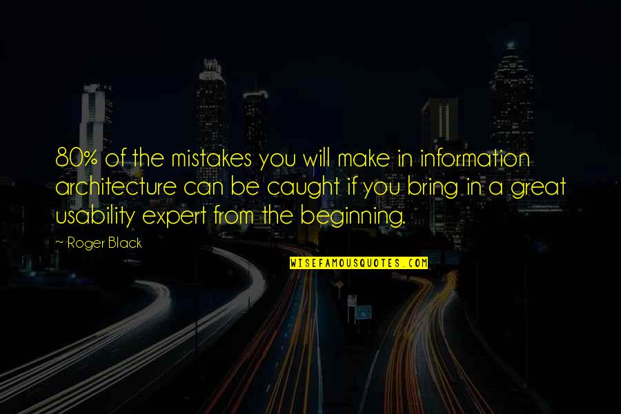 Will All Make Mistakes Quotes By Roger Black: 80% of the mistakes you will make in