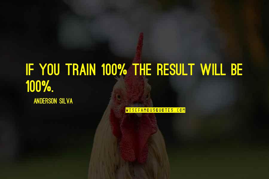 Will Anderson Quotes By Anderson Silva: If you train 100% the result will be Will Anderson Quotes By Anderson Silva: If you train 100% the result will be