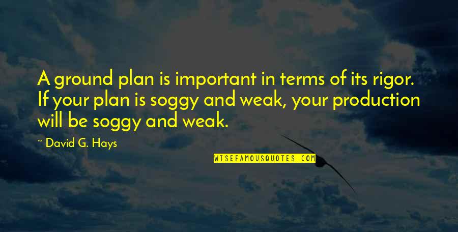 Will H. Hays Quotes By David G. Hays: A ground plan is important in terms of