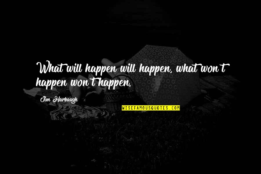 Will It Ever Happen Quotes By Jim Harbaugh: What will happen will happen, what won't happen