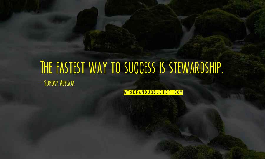 Will Miss Everyone Quotes By Sunday Adelaja: The fastest way to success is stewardship.