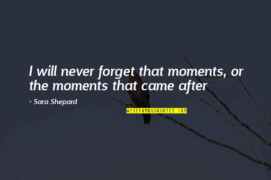 Will Never Forget Quotes By Sara Shepard: I will never forget that moments, or the