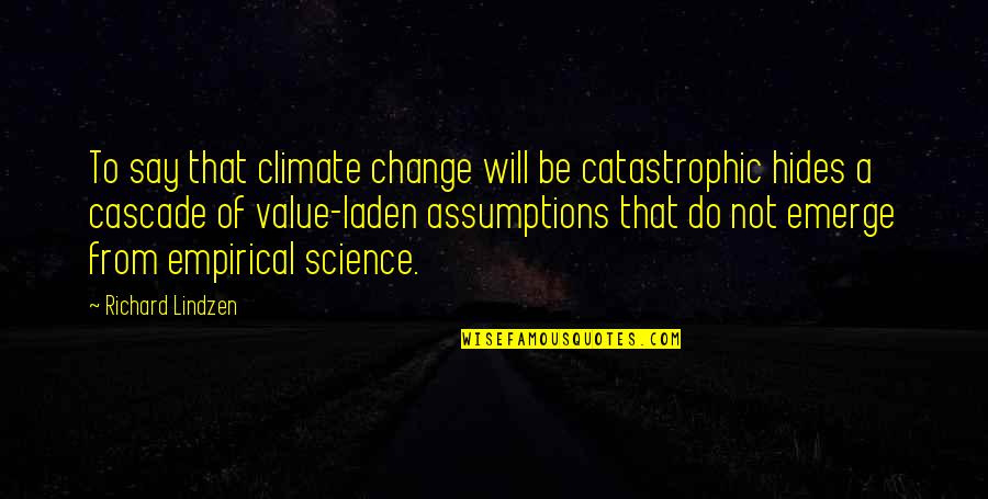 Will Not Change Quotes By Richard Lindzen: To say that climate change will be catastrophic