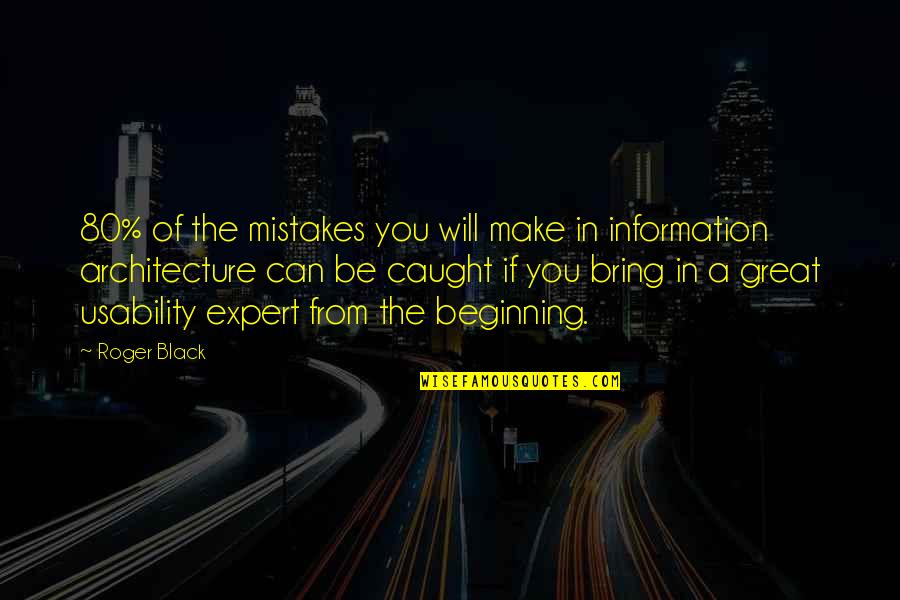 Will Roger Quotes By Roger Black: 80% of the mistakes you will make in