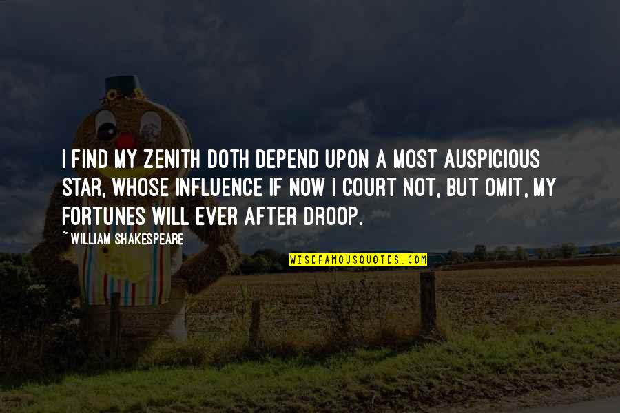 Will Shakespeare Quotes By William Shakespeare: I find my zenith doth depend upon A Will Shakespeare Quotes By William Shakespeare: I find my zenith doth depend upon A