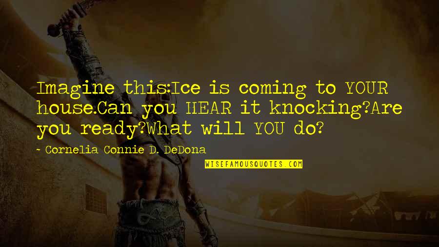 Will To Do Quotes By Cornelia Connie D. DeDona: Imagine this:Ice is coming to YOUR house.Can you