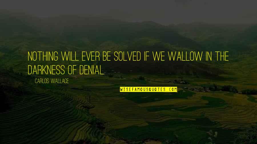 Will We Ever Be Quotes By Carlos Wallace: Nothing will ever be solved if we wallow Will We Ever Be Quotes By Carlos Wallace: Nothing will ever be solved if we wallow