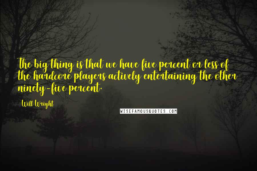 Will Wright quotes: The big thing is that we have five percent or less of the hardcore players actively entertaining the other ninety-five percent.