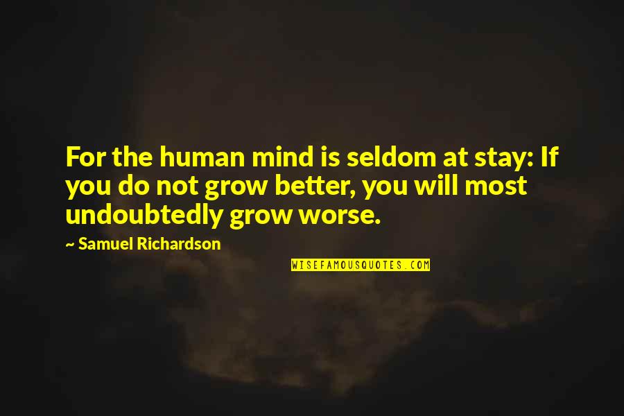 Will You Stay Quotes By Samuel Richardson: For the human mind is seldom at stay: