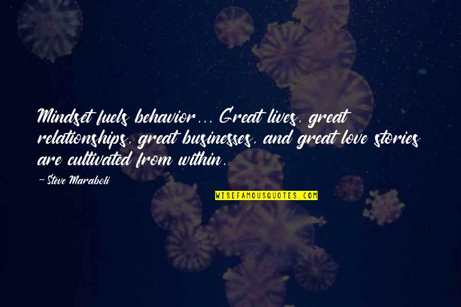 Will You Still Love Me In The Morning Click Quotes By Steve Maraboli: Mindset fuels behavior... Great lives, great relationships, great