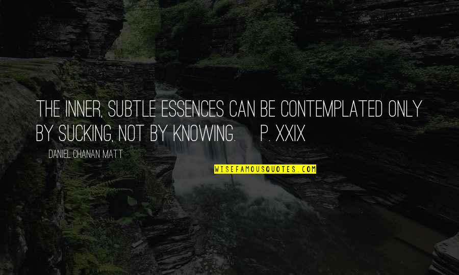 Willenhall Quotes By Daniel Chanan Matt: The inner, subtle essences can be contemplated only