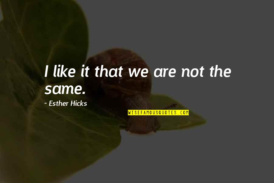 Willert Bowl Quotes By Esther Hicks: I like it that we are not the