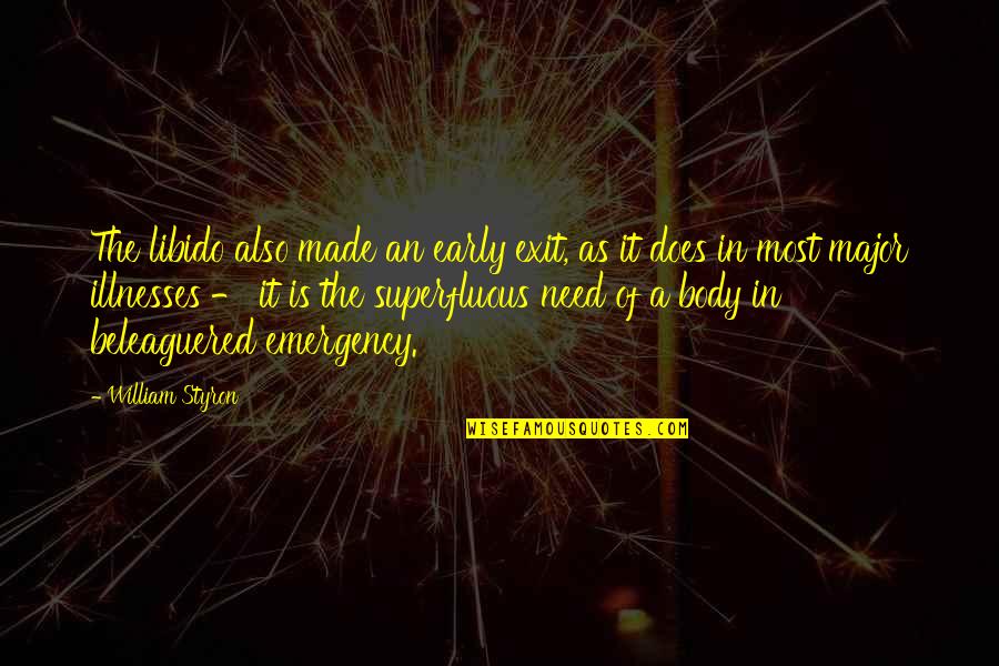 Willfulness Hearing Quotes By William Styron: The libido also made an early exit, as Willfulness Hearing Quotes By William Styron: The libido also made an early exit, as