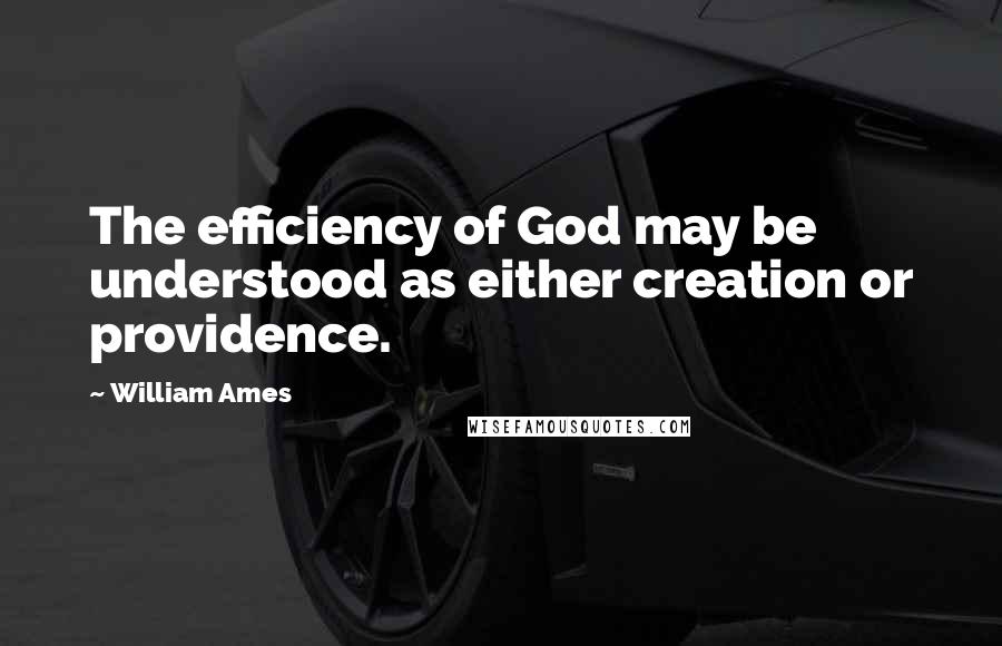 William Ames quotes: The efficiency of God may be understood as either creation or providence.