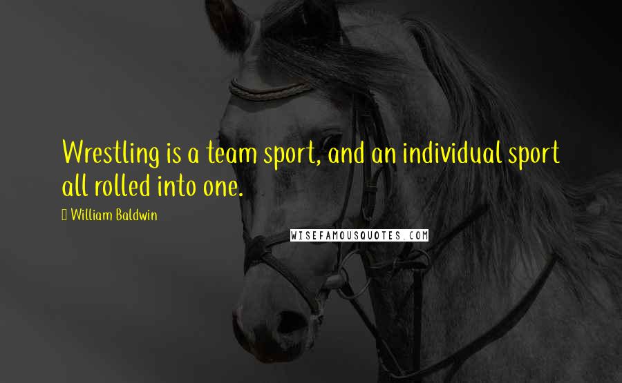 William Baldwin quotes: Wrestling is a team sport, and an individual sport all rolled into one.
