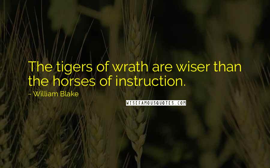 William Blake quotes: The tigers of wrath are wiser than the horses of instruction.