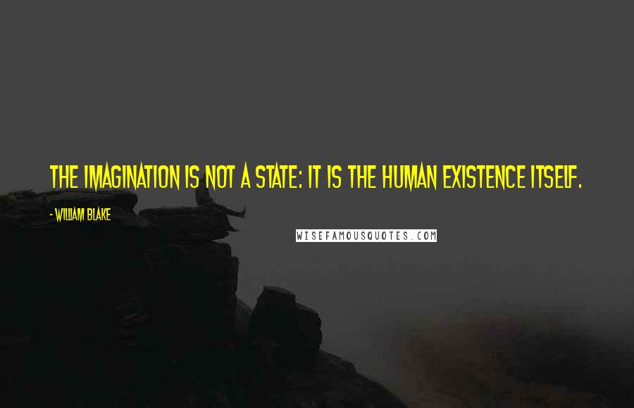 William Blake quotes: The imagination is not a state: it is the human existence itself.