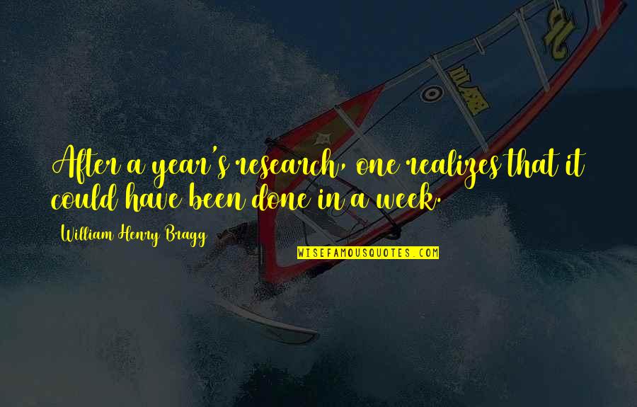 William Bragg Quotes By William Henry Bragg: After a year's research, one realizes that it William Bragg Quotes By William Henry Bragg: After a year's research, one realizes that it