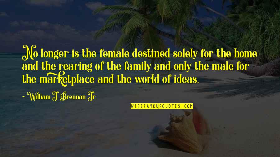 William Brennan Quotes By William J. Brennan Jr.: No longer is the female destined solely for William Brennan Quotes By William J. Brennan Jr.: No longer is the female destined solely for