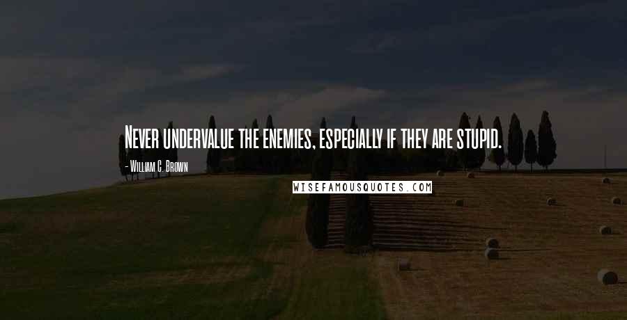 William C. Brown quotes: Never undervalue the enemies, especially if they are stupid.