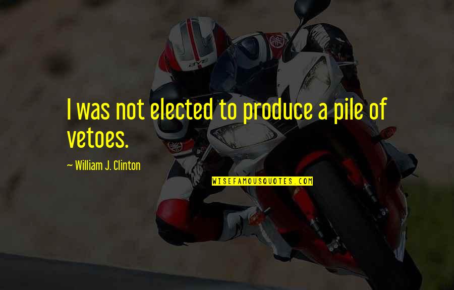 William Clinton Quotes By William J. Clinton: I was not elected to produce a pile