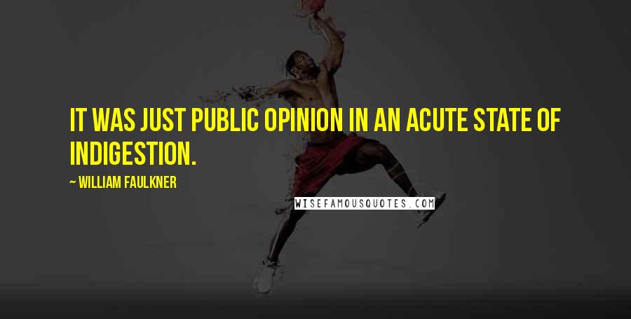 William Faulkner quotes: It was just public opinion in an acute state of indigestion.
