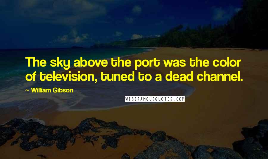 William Gibson quotes: The sky above the port was the color of television, tuned to a dead channel.