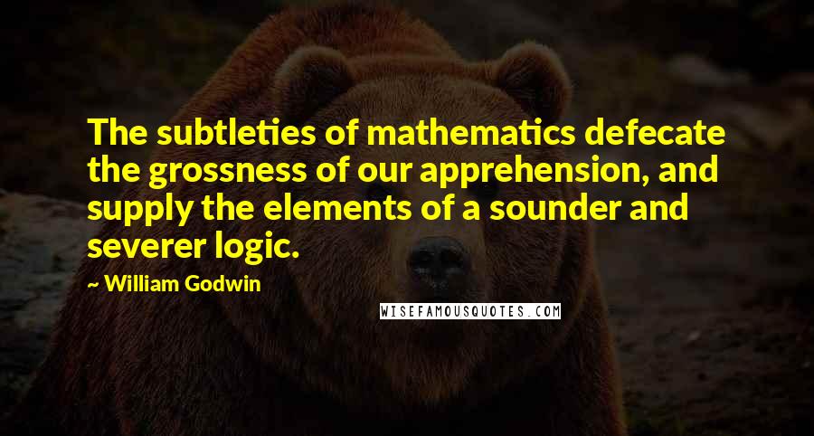 William Godwin quotes: The subtleties of mathematics defecate the grossness of our apprehension, and supply the elements of a sounder and severer logic.