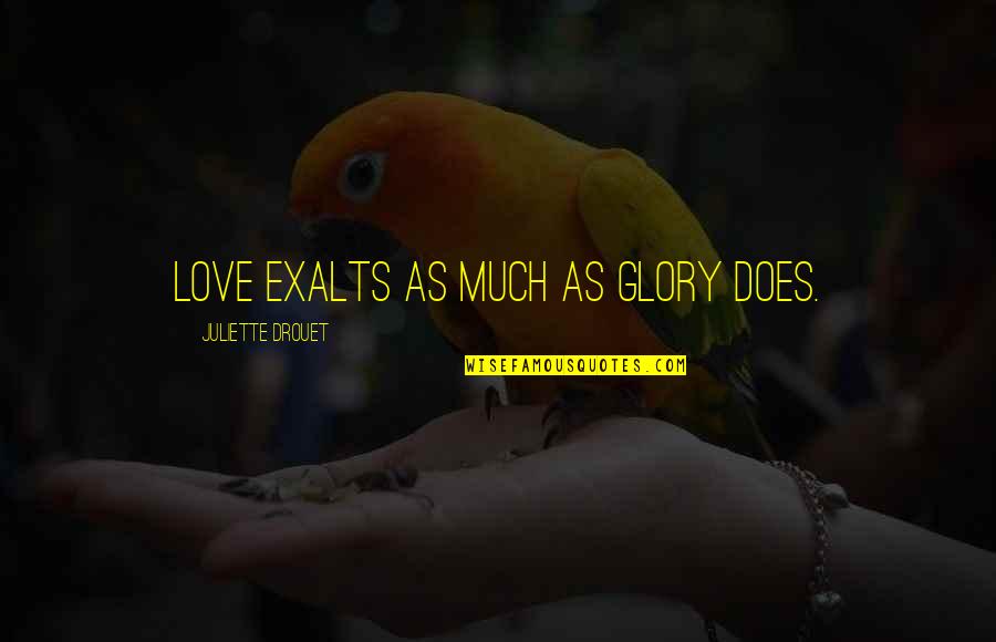 William Higinbotham Quotes By Juliette Drouet: Love exalts as much as glory does.