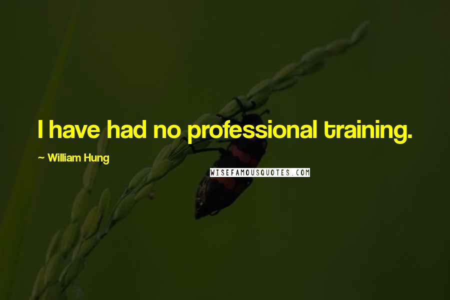William Hung quotes: I have had no professional training.