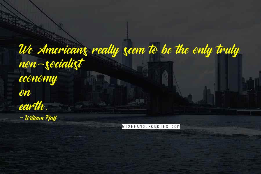 William Pfaff quotes: We Americans really seem to be the only truly non-socialist economy on earth.