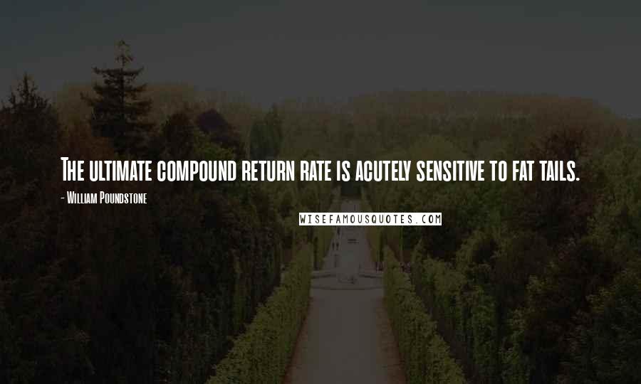 William Poundstone quotes: The ultimate compound return rate is acutely sensitive to fat tails.