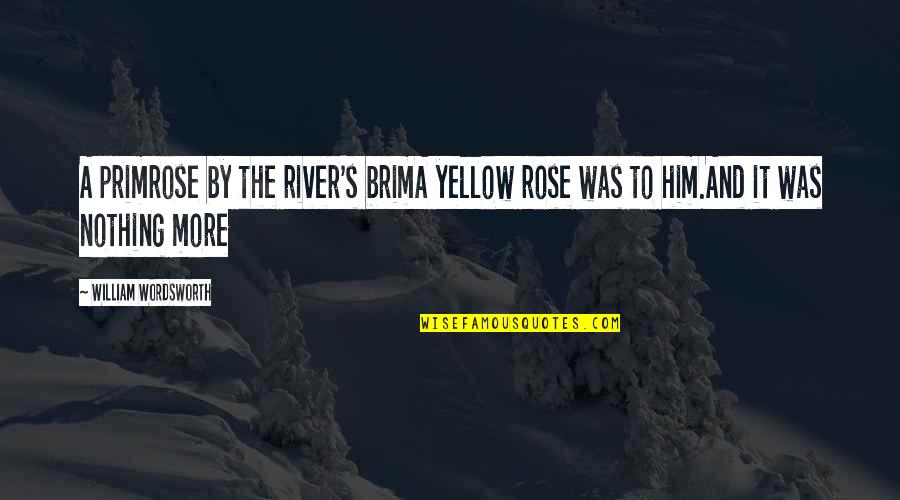 William Primrose Quotes By William Wordsworth: A primrose by the river's brimA yellow rose