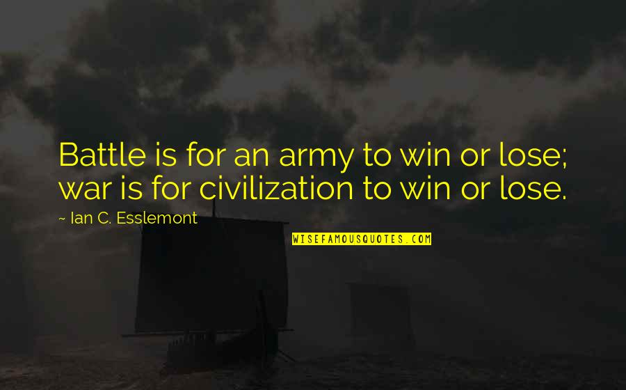 William Shake Quotes By Ian C. Esslemont: Battle is for an army to win or
