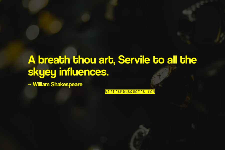 William Shakespeare Art Quotes By William Shakespeare: A breath thou art, Servile to all the William Shakespeare Art Quotes By William Shakespeare: A breath thou art, Servile to all the