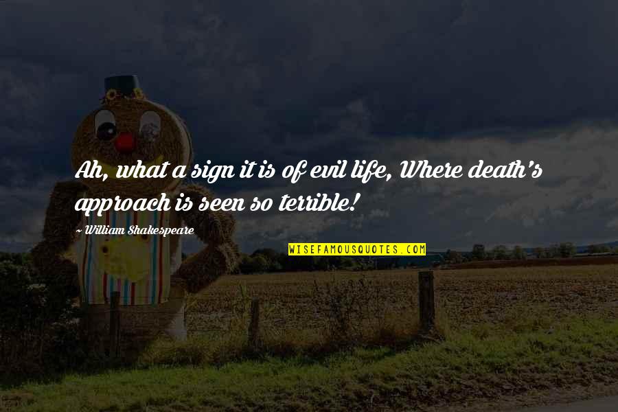 William Shakespeare Death Quotes By William Shakespeare: Ah, what a sign it is of evil William Shakespeare Death Quotes By William Shakespeare: Ah, what a sign it is of evil