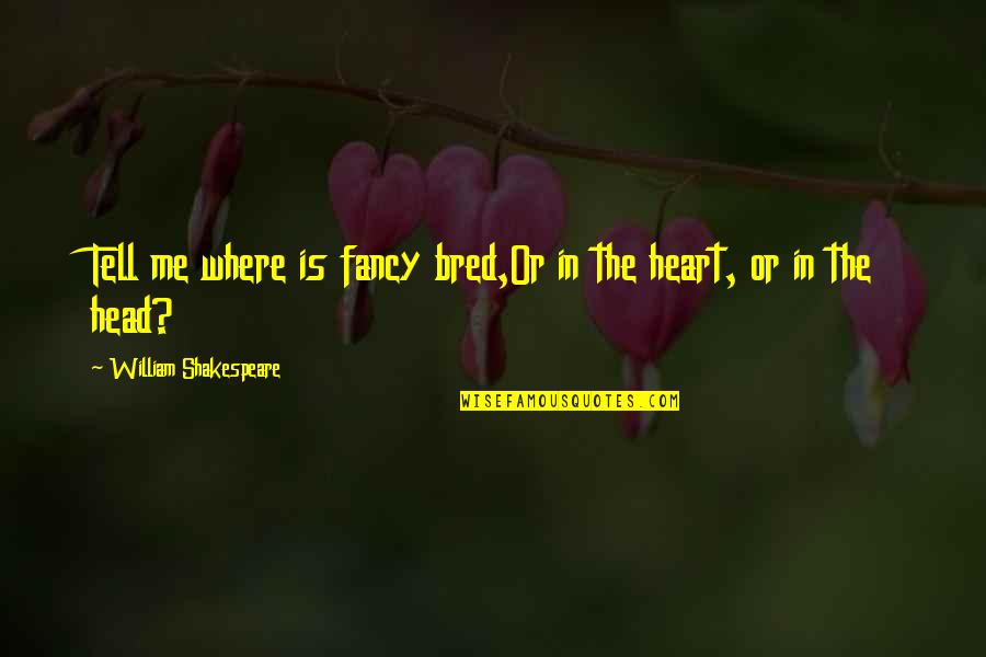 William Tell Quotes By William Shakespeare: Tell me where is fancy bred,Or in the