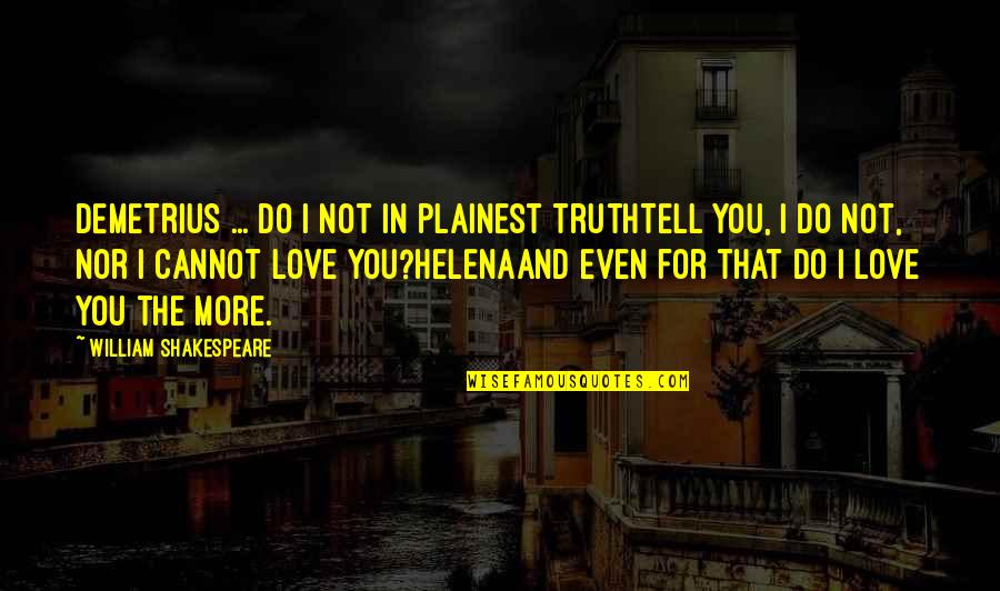 William Tell Quotes By William Shakespeare: DEMETRIUS ... do I not in plainest truthTell William Tell Quotes By William Shakespeare: DEMETRIUS ... do I not in plainest truthTell