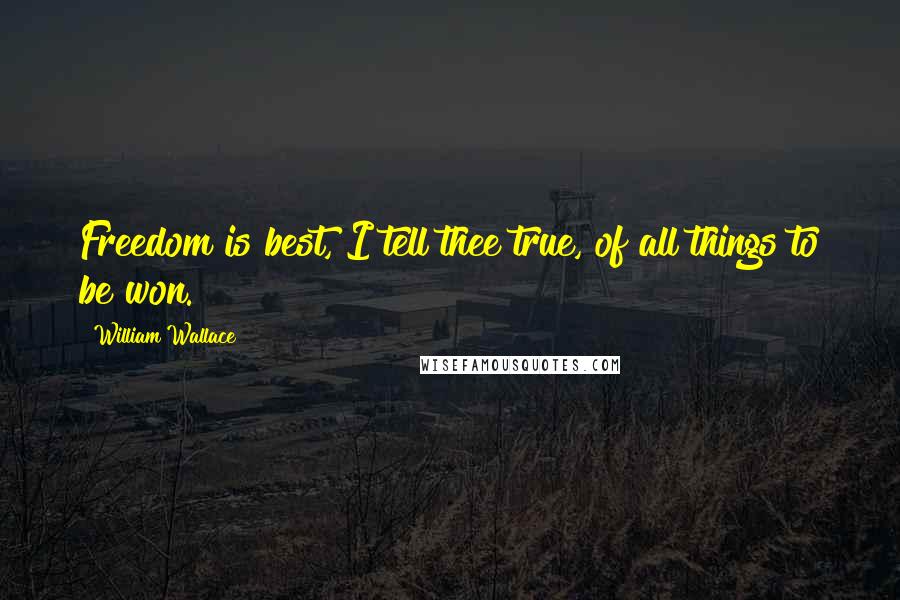 William Wallace quotes: Freedom is best, I tell thee true, of all things to be won.